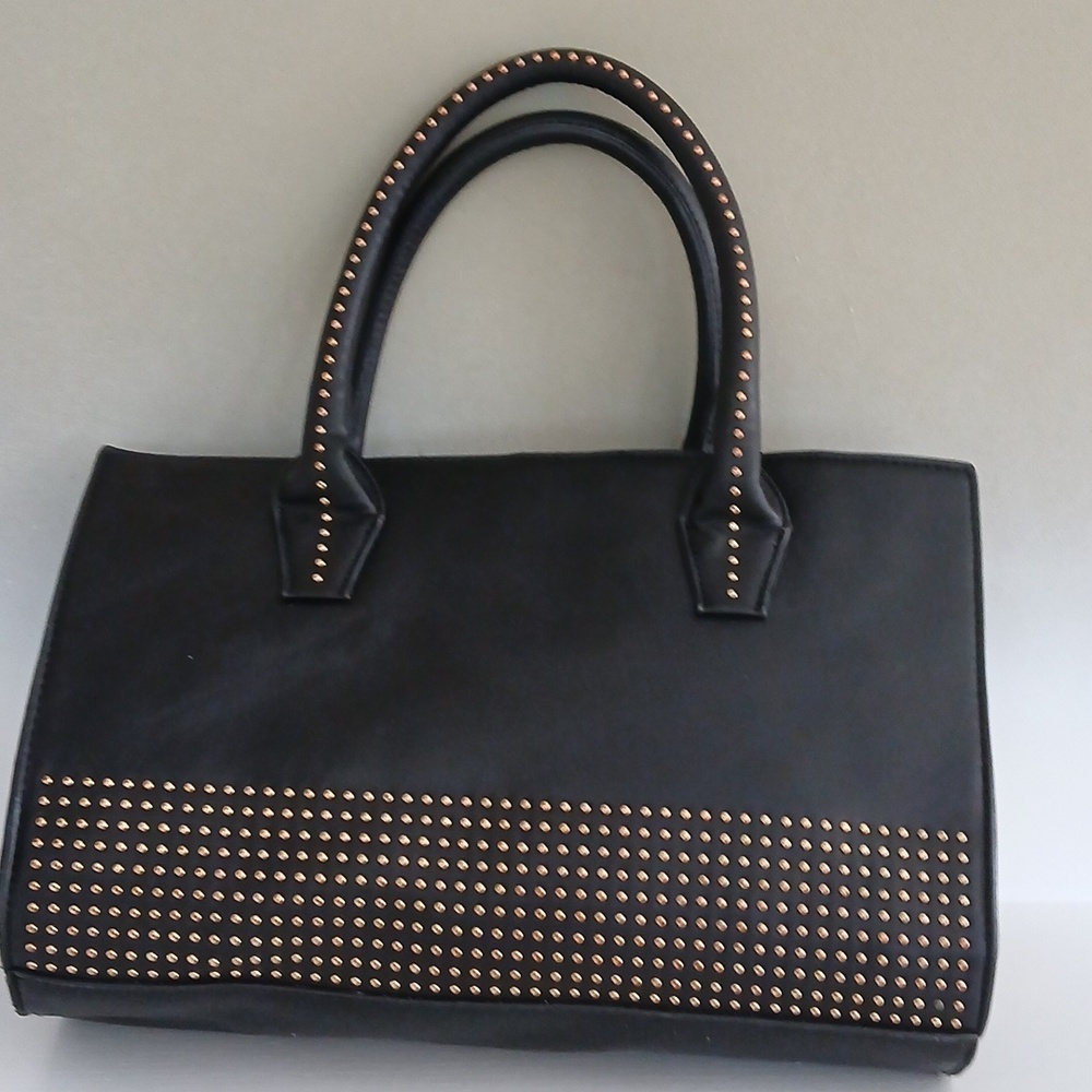 BCBG Black Studded Tote Bag - Picture 2 of 9